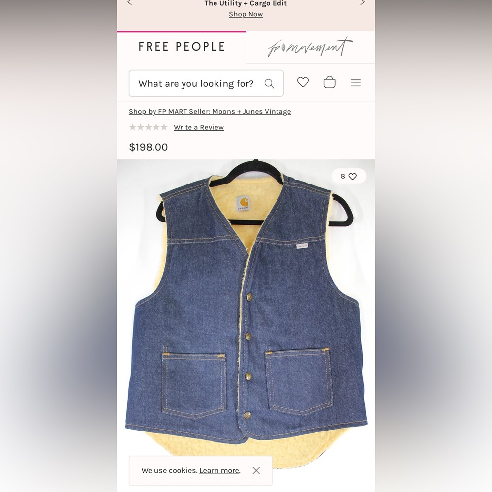 Vintage Carhartt Denim Sherpa Lined Vest USA Made Workwear Western XL‎ Tall